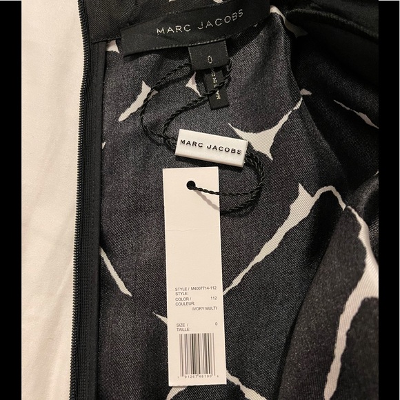 Marc Jacobs Black Abstract Print Silk Dress - Picture 9 of 11